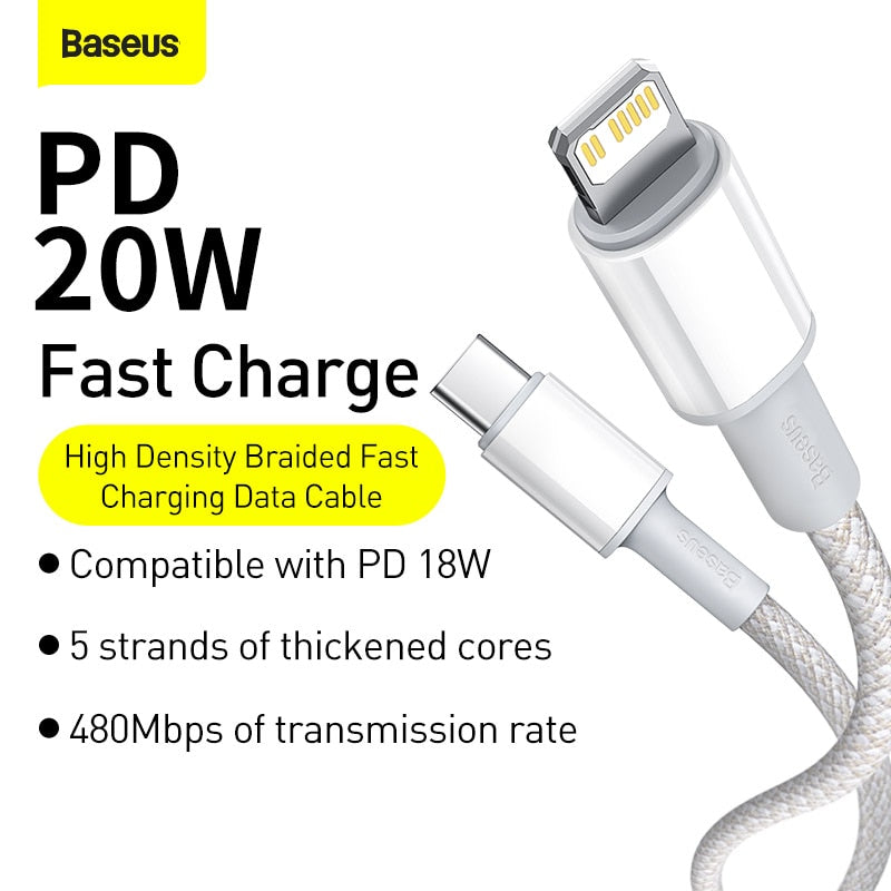 Baseus-MacBook,iPhone 13 12 11 pro max xr 8 pd,20W用のUSB Cケーブル,急速充電,タイプC用